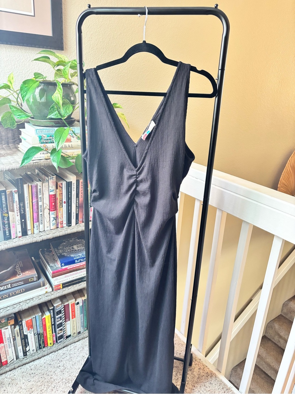 Free People Black Sleeveless V-Neck Maxi Dress